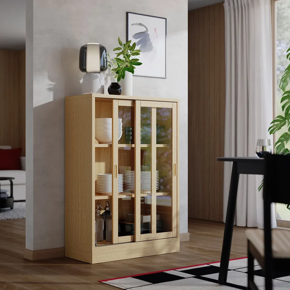 part: TONSTAD cabinet with sliding glass doors