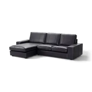 KIVIK 3-seat sofa, with chaise longue/Grann/Bomstad black, Width 280 x Depth 163 x Height 83 cm