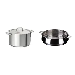 IKEA/STABIL set: pot with lid + steamer insert, stainless steel, 10.0 l