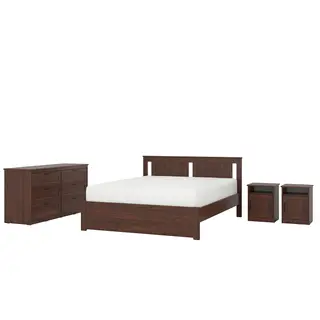 SONGESAND bedroom furniture, set of 4, brown