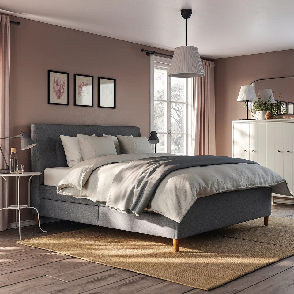 part: IDANÄS upholstered storage bed