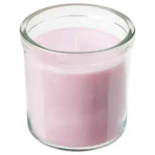 LUGNARE scented candle in glass, Jasmine/pink, Height 8.5 cm