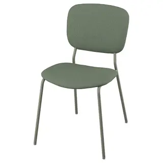 VIHALS chair, green/Tibbleby grey-green, Depth 55 x Height 81 x Width 49 cm
