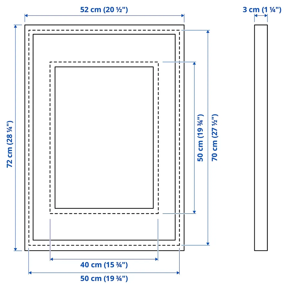 Illustration with measurements for the product: RÖDALM.