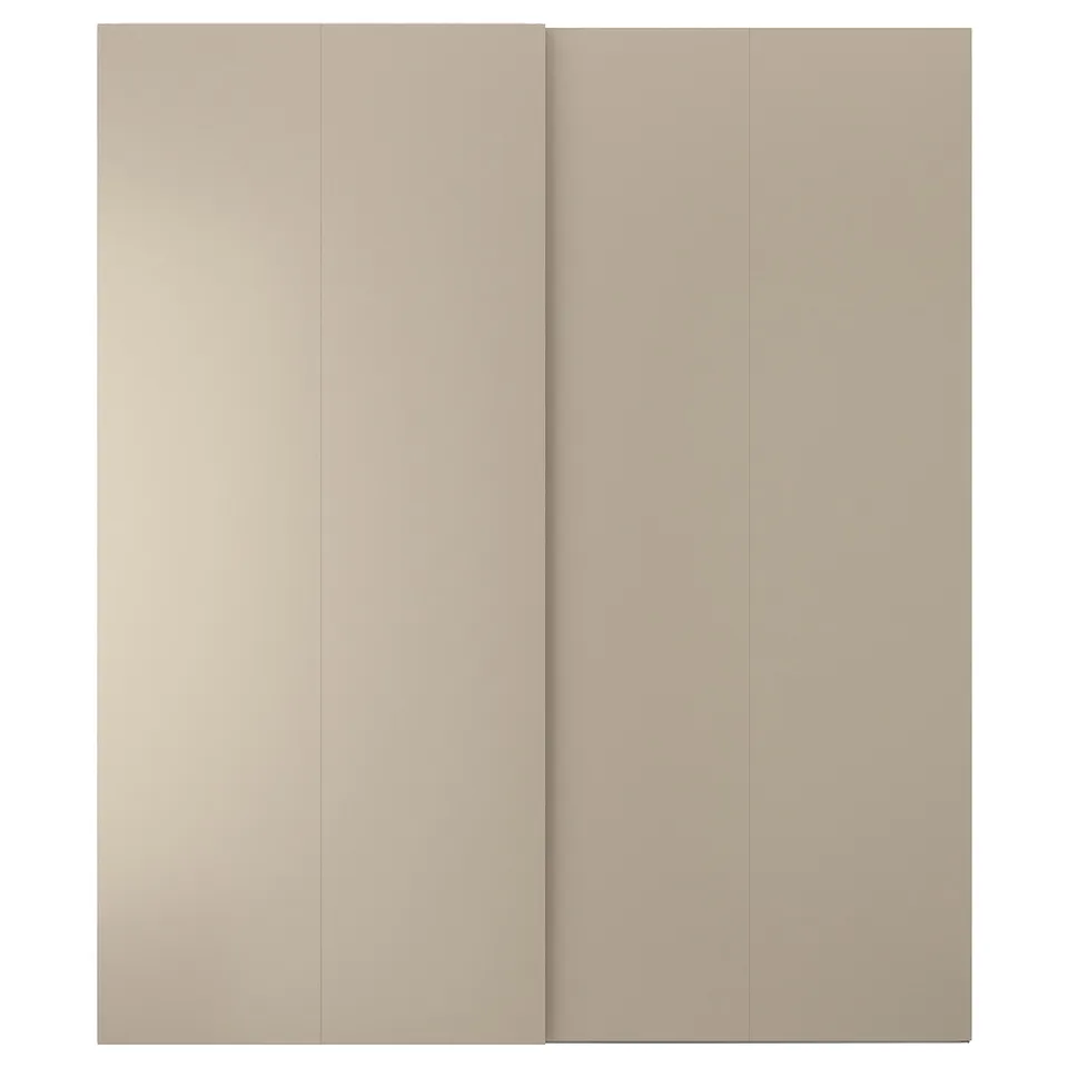 Ikea HASVIK beige sliding door with smooth surface.