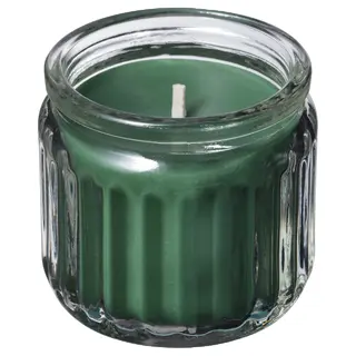 VINTERFINT scented candle in glass, Winter fir/green, 12 hr