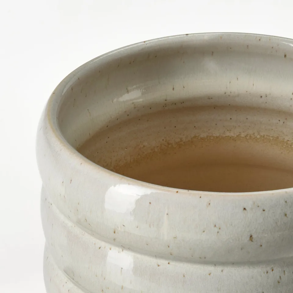 HASSELBUKETT Plant pot, in/outdoor/beige, 12 cm