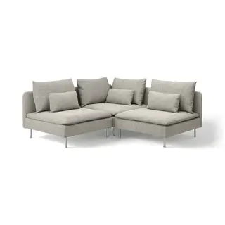 SÖDERHAMN corner sofa, 3-seat, Viarp beige/brown, Depth 99 cm
