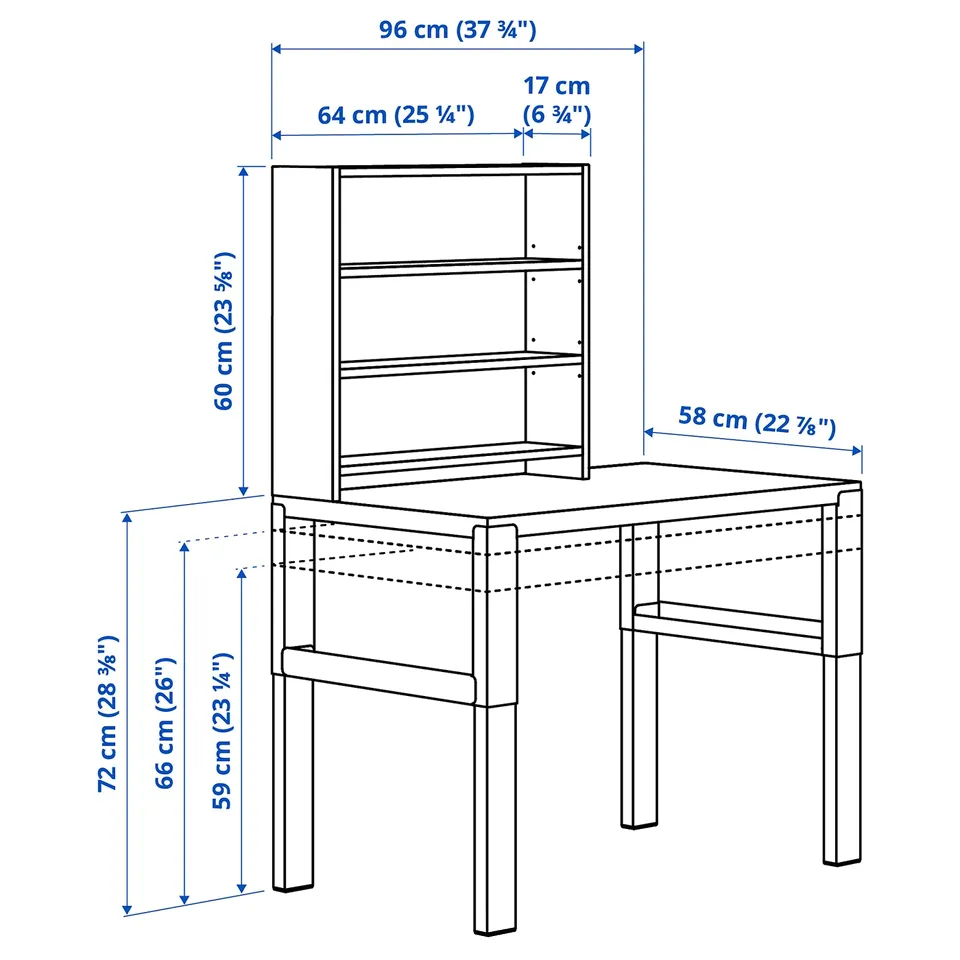 Illustration with measurements for the product: PÅHL.