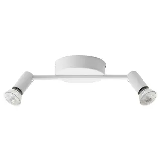 KRUSNATE ceiling spotlight with 2 spots, white, Height 9 x Length 30 cm