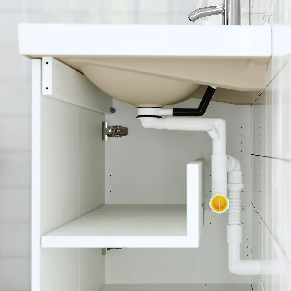 HAVBÄCK / ORRSJÖN Wash-stnd w doors/wash-basin, dark grey, 82x49x69 cm