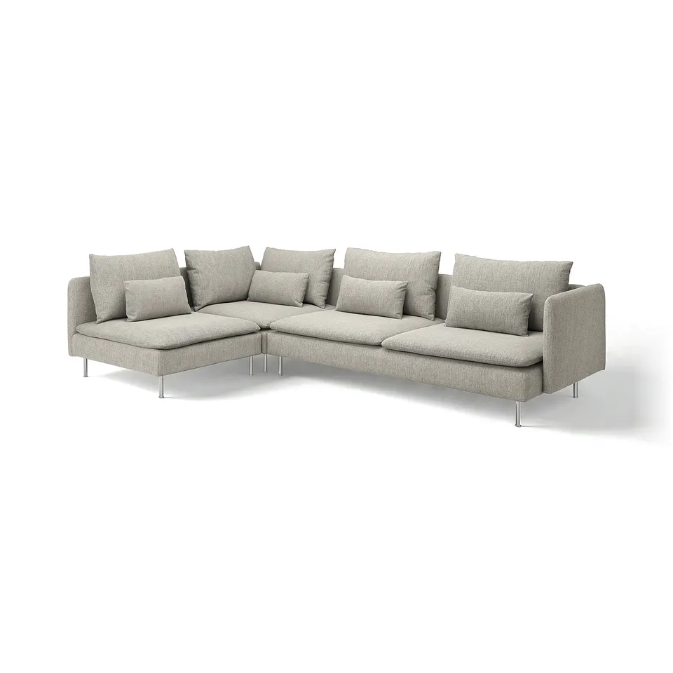 Grey SÖDERHAMN sectional sofa with deep seats, l-shape, modern design.
