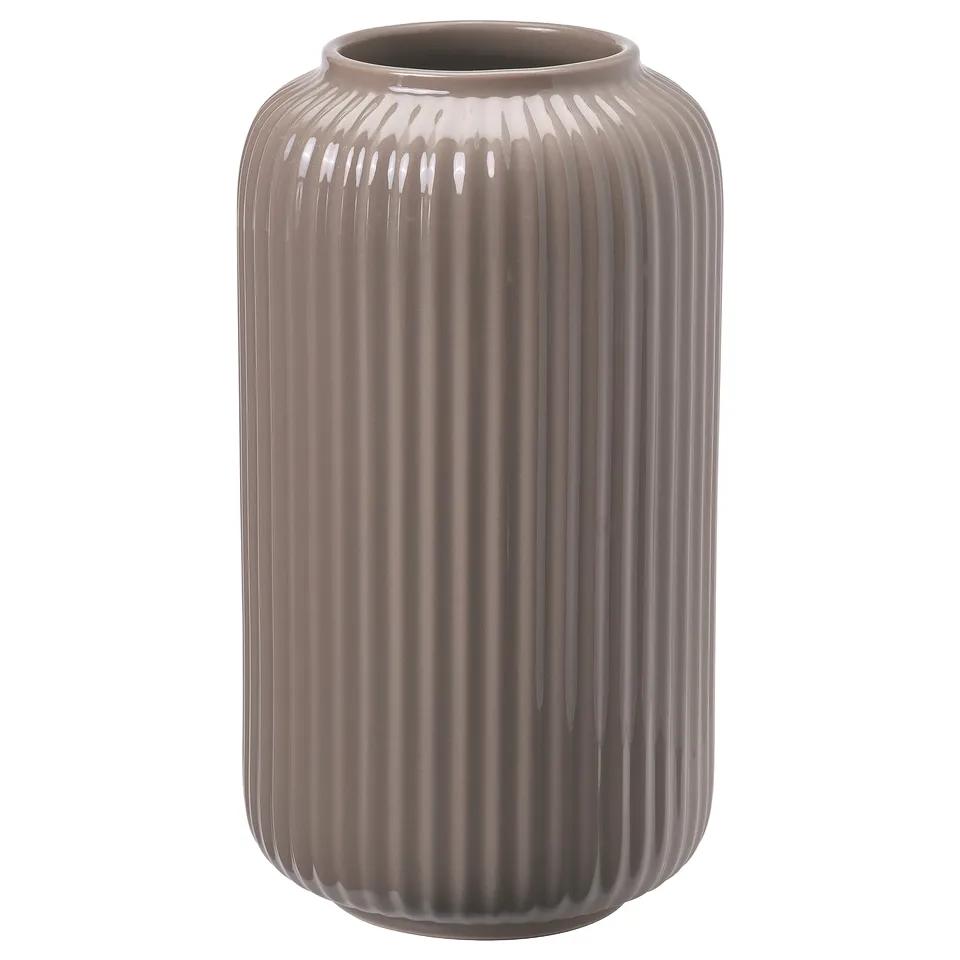 STILREN Vase, dark grey-beige, 22 cm