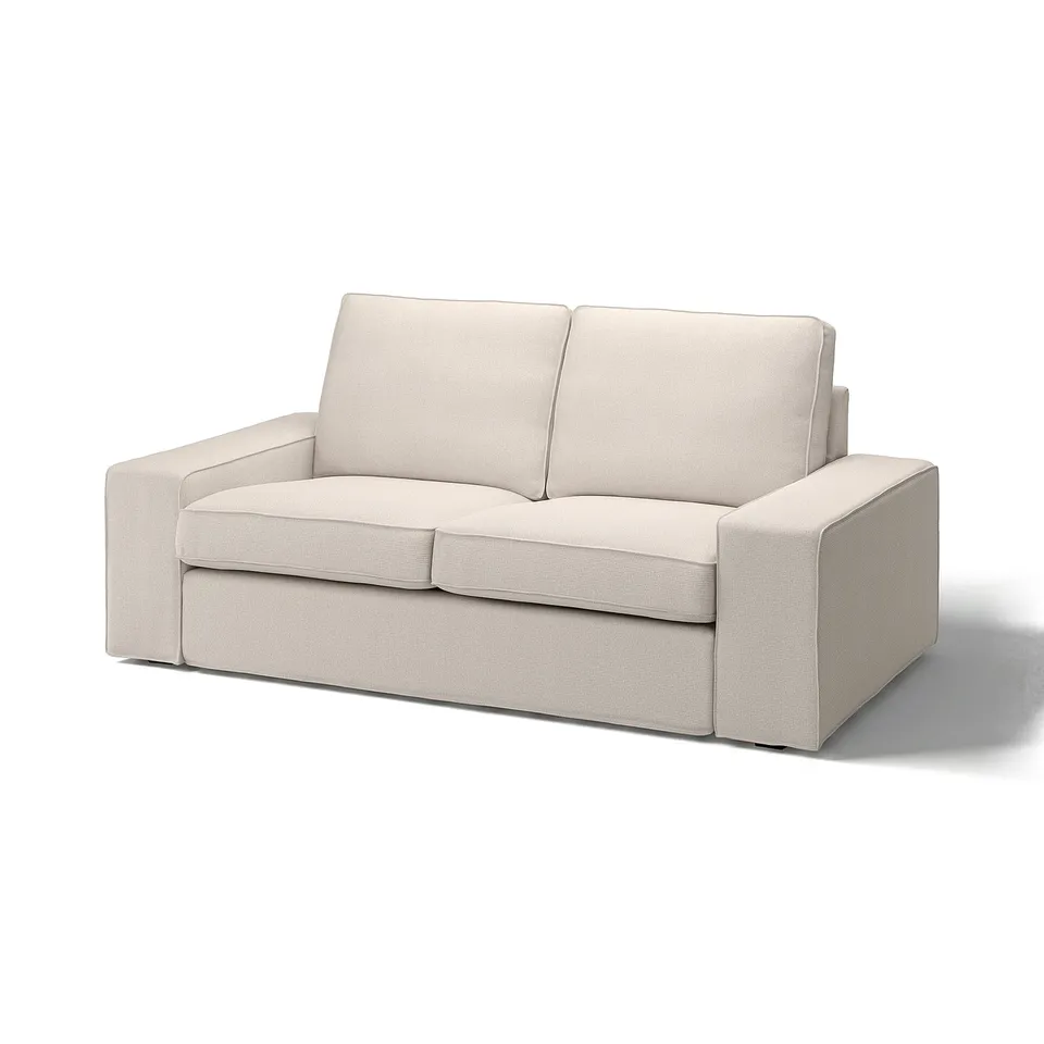 KIVIK sofa, beige, soft fabric, low arms, pocket springs, comfortable, modern minimalist design.