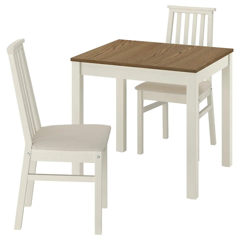 ÅLHULT / ÅLHULT Table and 2 chairs, beige/brown/Kabusa light beige beige, 80x74 cm