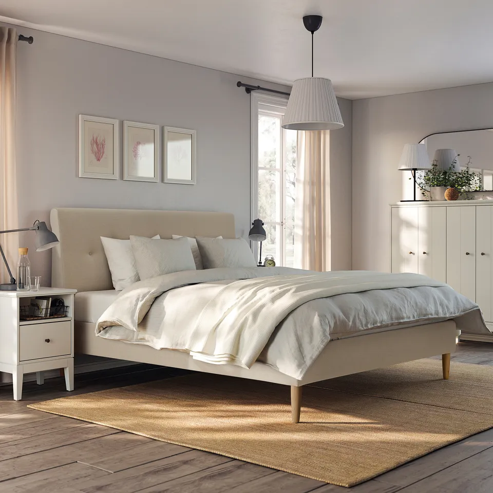 part: IDANÄS upholstered bed frame