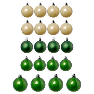 VINTERFINT tree ornament set of 20, green/white