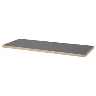 LAGKAPTEN table top, dark grey/wood effect, 140x60 cm