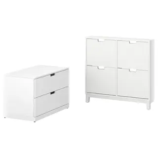 STÄLL / NORDLI hallway furniture, set of 2, white, 80x45 cm