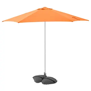 HÖGÖN / IGGÖN parasol with base, bright orange/dark grey, 270 cm