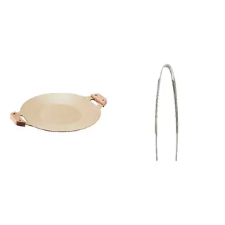 FINMAT/SKÄGGTORSK set: grill pan + cooking tweezers, non-stick coating light beige-green + stainless steel