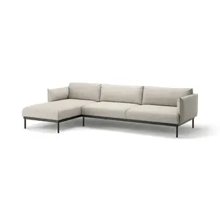 ÄPPLARYD 4-seat sofa with chaise longue, Lejde light grey, Depth 93 x Width 322 cm