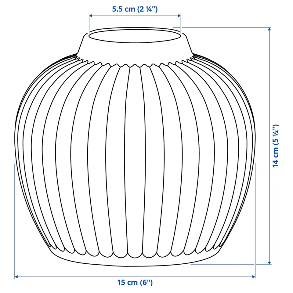 Illustration with measurements for the product: PELARBJÖRK.