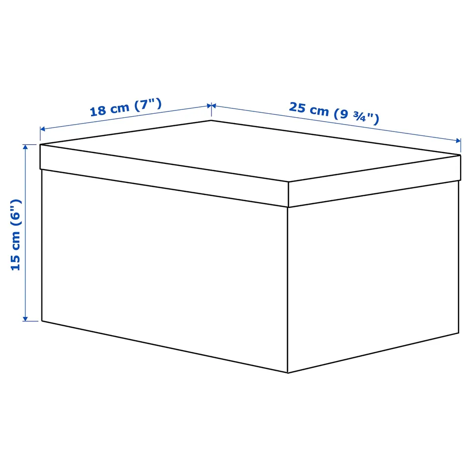 GJÄTTA Storage box with lid, velvet light grey, 18x25x15 cm