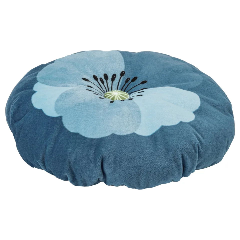ALPTALL Stool cover, blue/flower print, 30 cm