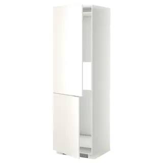 METOD hi cab f fridge or freezer w 2 drs, white/Veddinge white, 60x60x200 cm