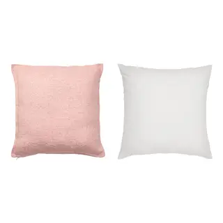 FJÄDRAR/LAGERPOPPEL set: cushion cover + cushion pad, light pink + off-white, 50x50 cm
