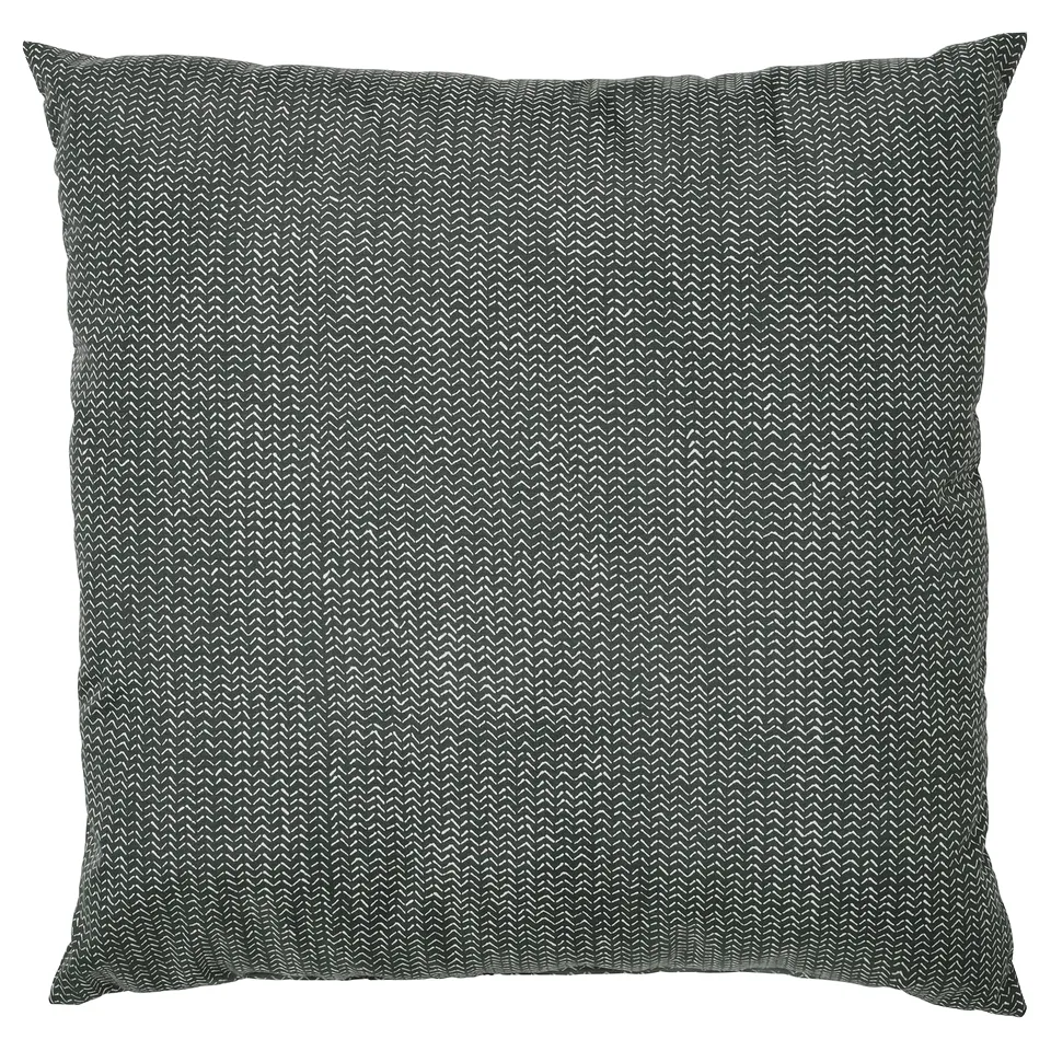 Square cushion, anthracite, zigzag pattern, recycled polyester.