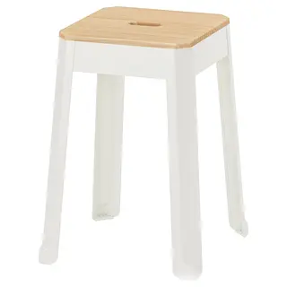 TRÄNNÖ stool, white/pine, Depth 33 x Height 45 x Width 33 cm