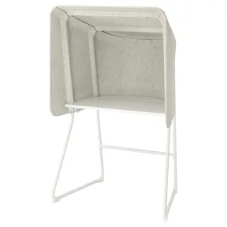 MITTZON focus workstation, beige/white, Width 95 x Depth 87 x Height 155 cm