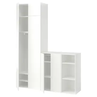 LASTARE wardrobe combination, white/with height extension unit, 180x42x237 cm