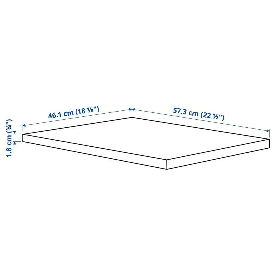Illustration with measurements for the product: KOMPLEMENT.
