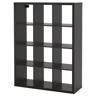 KALLAX shelving unit, black-brown, 112x147 cm