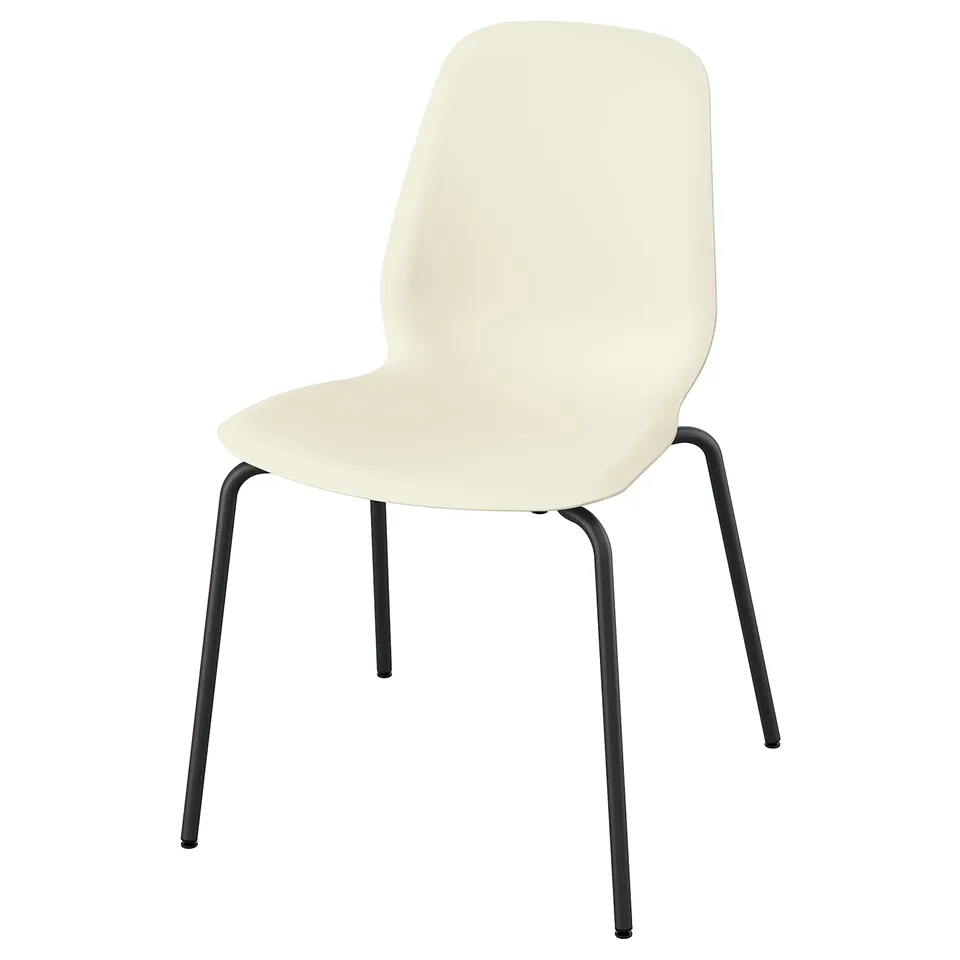 SKÅLSTA Chair, plastic beige/tubular metal/black-grey