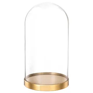 BEGÅVNING glass dome with base, 26 cm