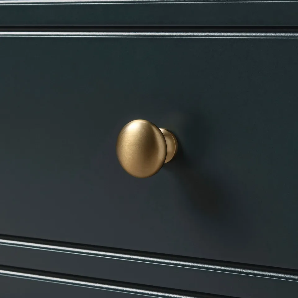 Modern drawer with sleek black finish and stylish gold handle, showcasing high-quality design and durable materials.