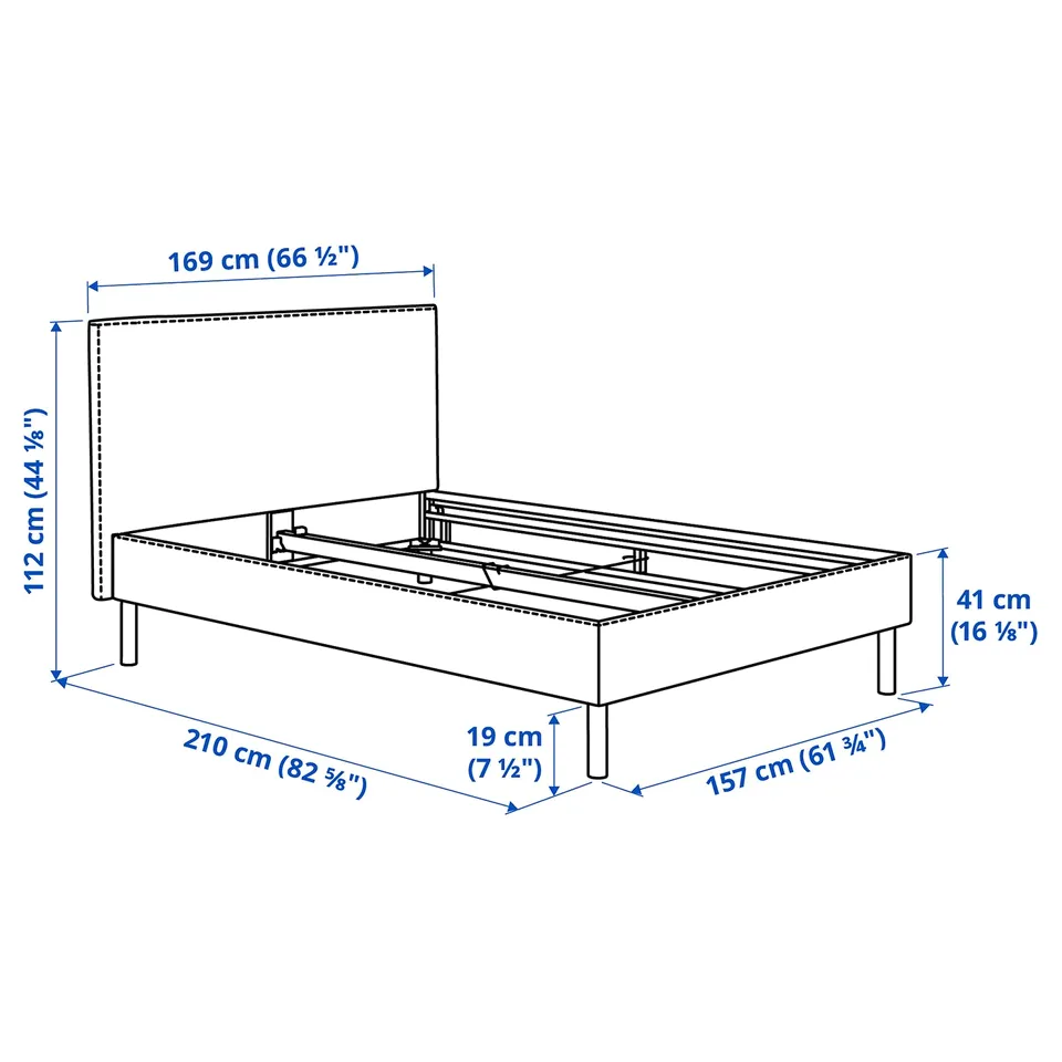 TÄRNKULLEN Cover bed frame, Kelinge beige, 150x200 cm