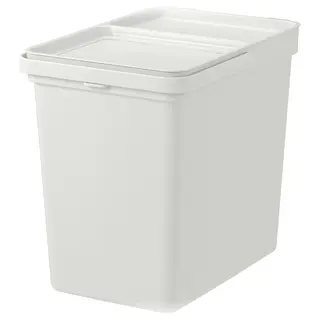HÅLLBAR bin with lid, light grey, 22 l
