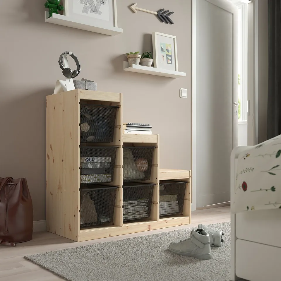 TROFAST storage with headphones, books. Perfect for teens.