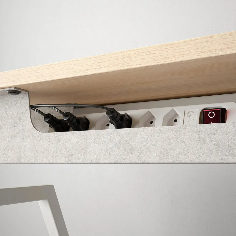 TROTTEN Desk sit/stand, electric ash effect/white, 120x70 cm