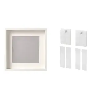 ALFTA/SANNAHED set: frame + adhesive hook for frame, white, 35x35 cm