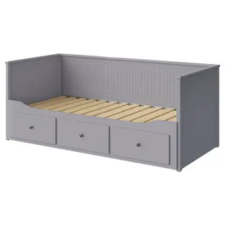 HEMNES day-bed frame with 3 drawers, grey, 80x200 cm