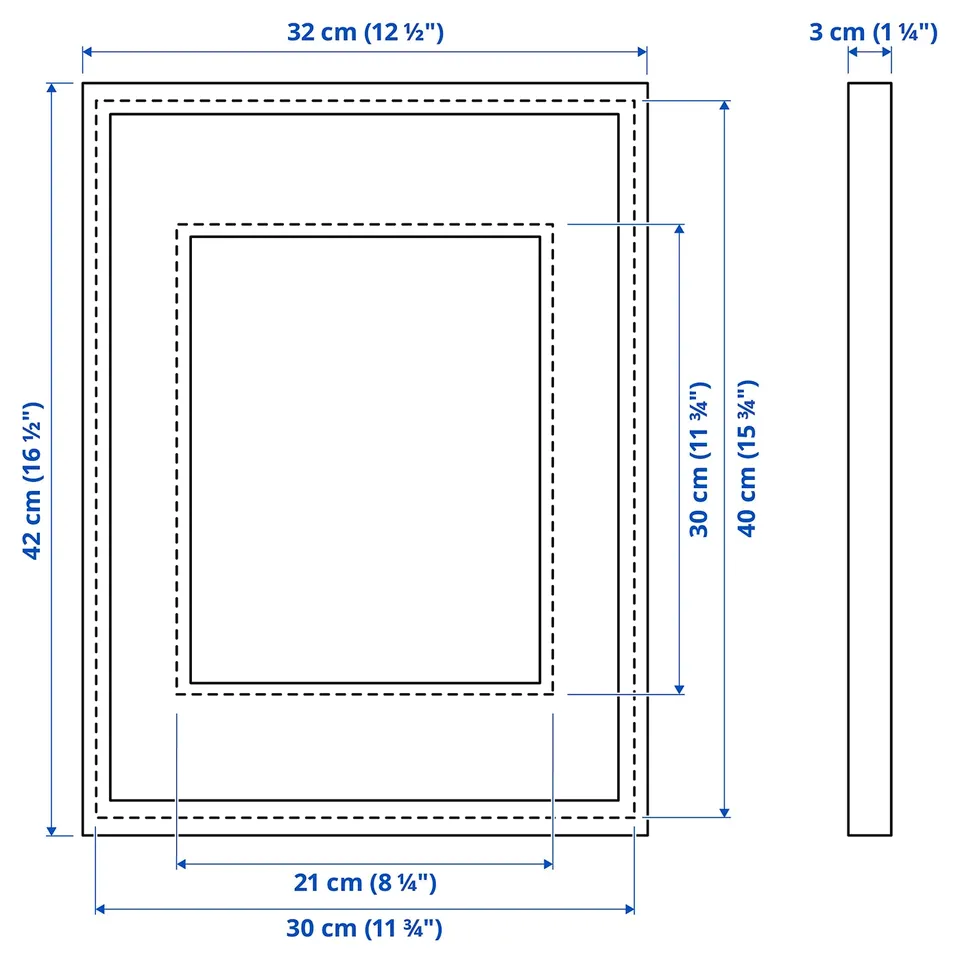 Illustration with measurements for the product: RÖDALM.