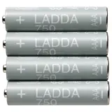 LADDA rechargeable battery, HR03 AAA 1.2V, 750mAh