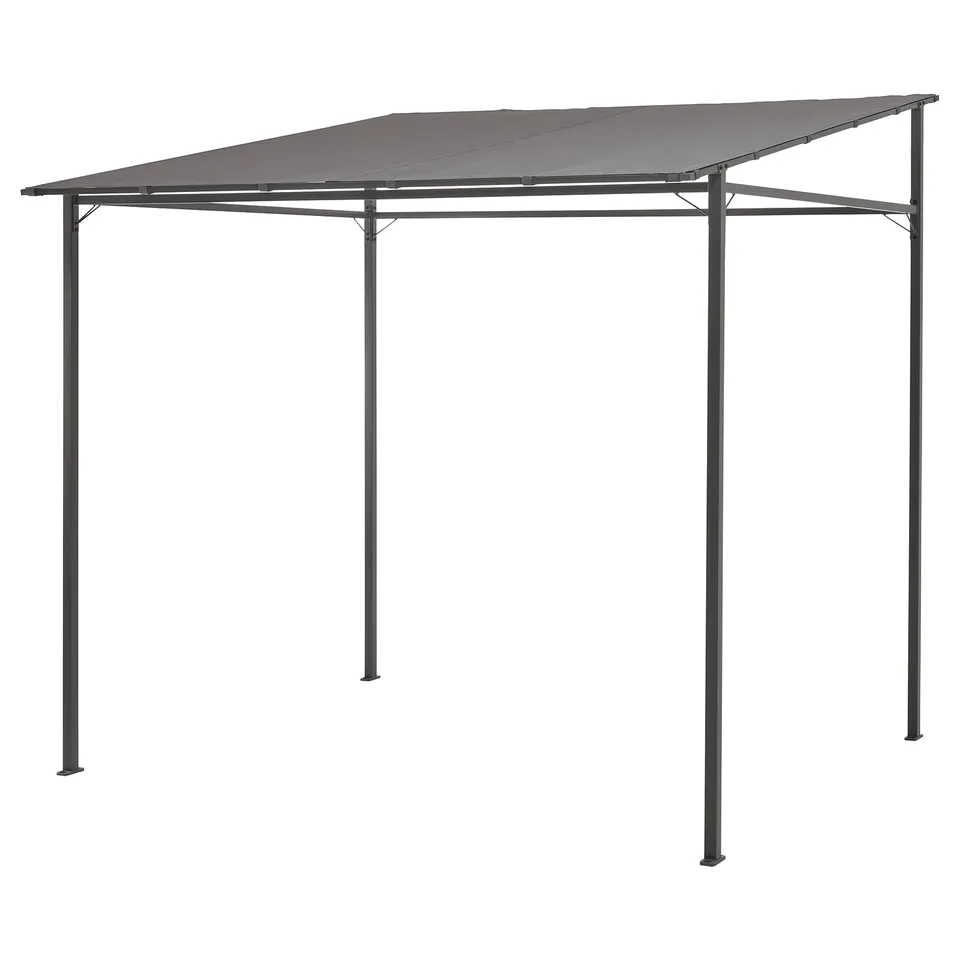 The GUNNÖN outdoor gazebo offers shade with a steel frame and dark grey, uv-resistant canopy.
