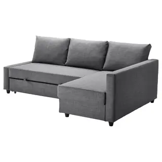 FRIHETEN corner sofa-bed with storage, Skiftebo dark grey, Depth 151 x Width 230 cm